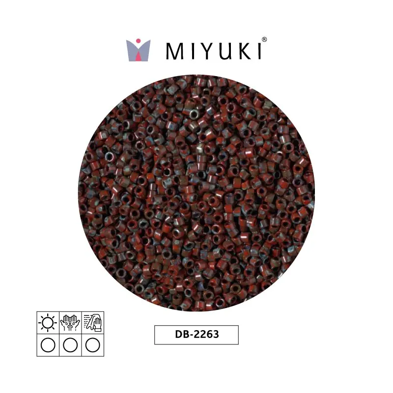 Miyuki delica 11/0 DB2263 opaque red picasso x 50g