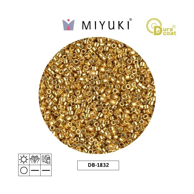 Miyuki delica 8/0 DB1832 galvanized gold duracoat x 50g