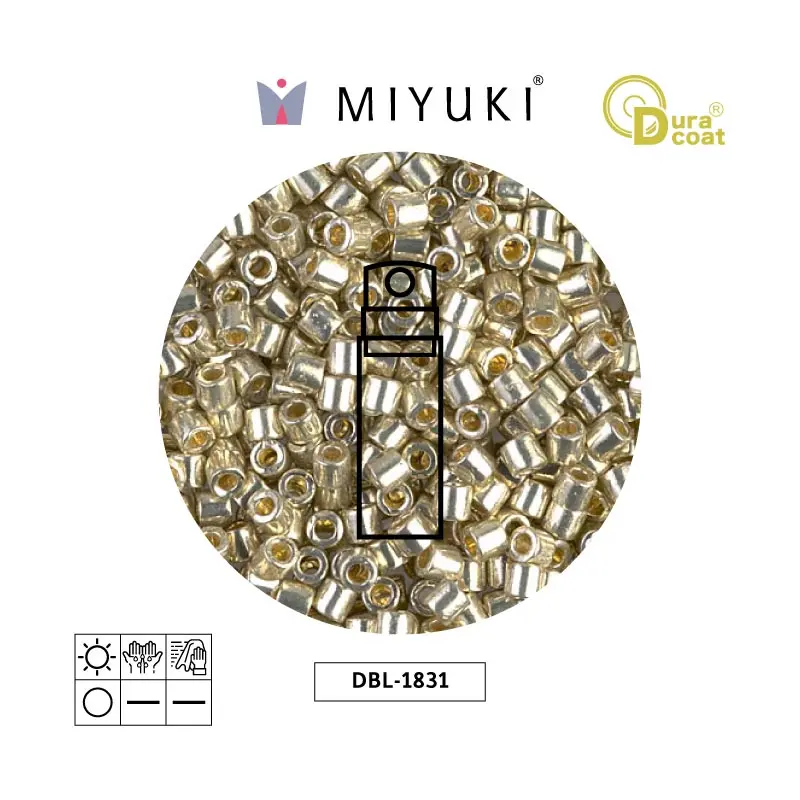 Miyuki delica 8/0 DBL1831 galvanized silver duracoat x 10g