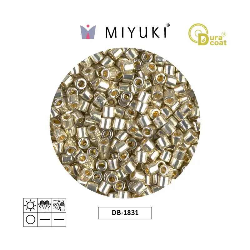 Miyuki delica 8/0 DBL1831 galvanized silver duracoat x 50g