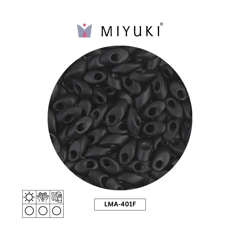 Miyuki long magatama 4x7mm LMA0401F opaque matte black x 250g