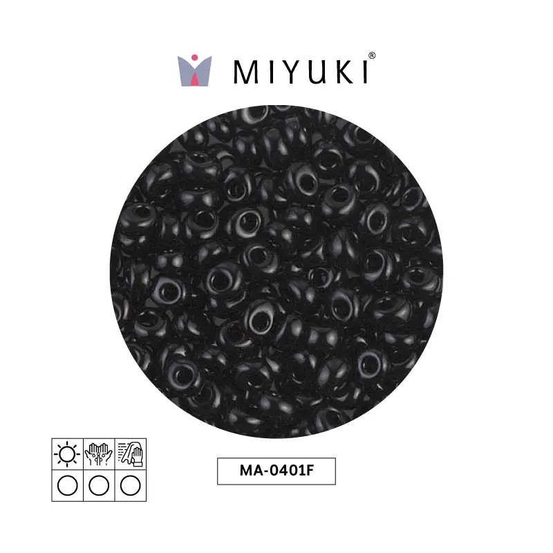 Miyuki magatama 4mm MA0401F opaque matte black x 250g