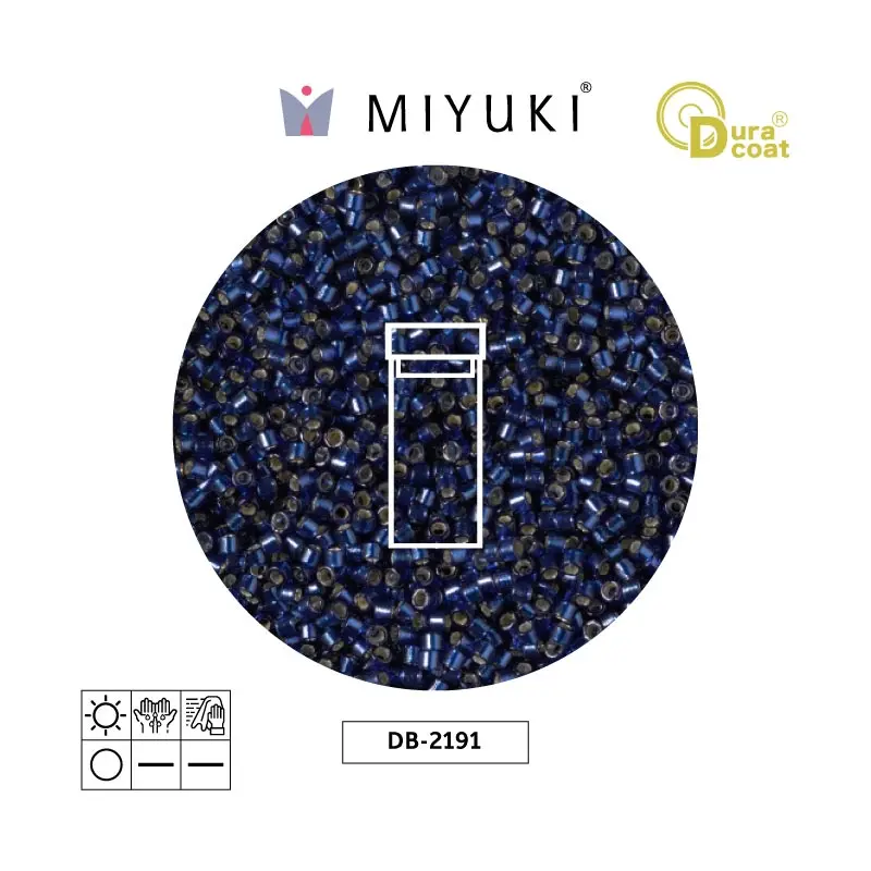 Miyuki delica 11/0 DB2191 silver lined navy duracoat x 3g