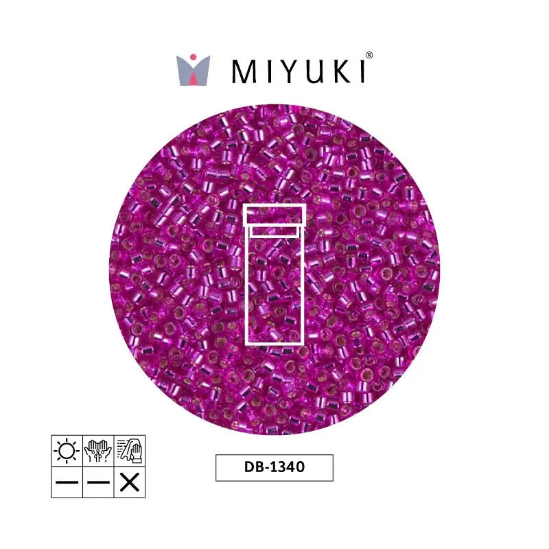 Miyuki delica 11/0 DB1340 silver lined bright fuchsia x 3g