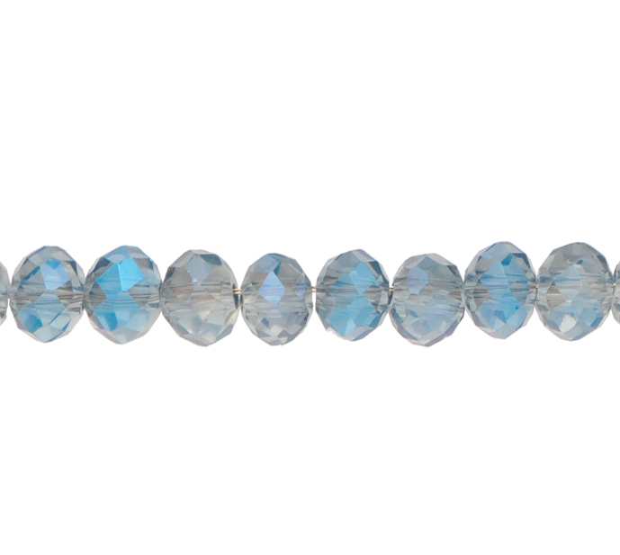 Murano rondela facetada 4mm crystal blue AB 314 x 140und