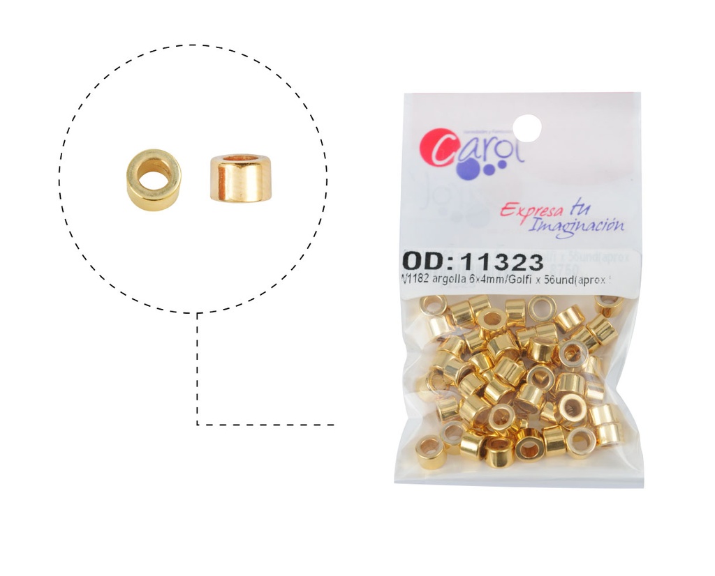 Plastimetal W1182 argolla 6x4mm/Golfi x 56und(aprox 5gr)