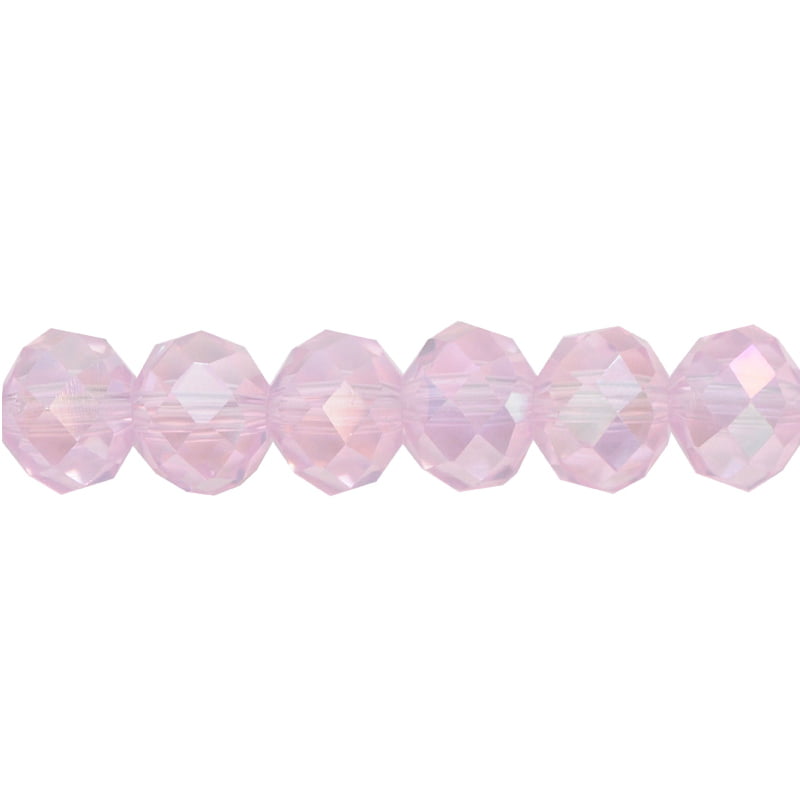 Murano rondela facetada 8mm lt rose AB 30AB x 68unds