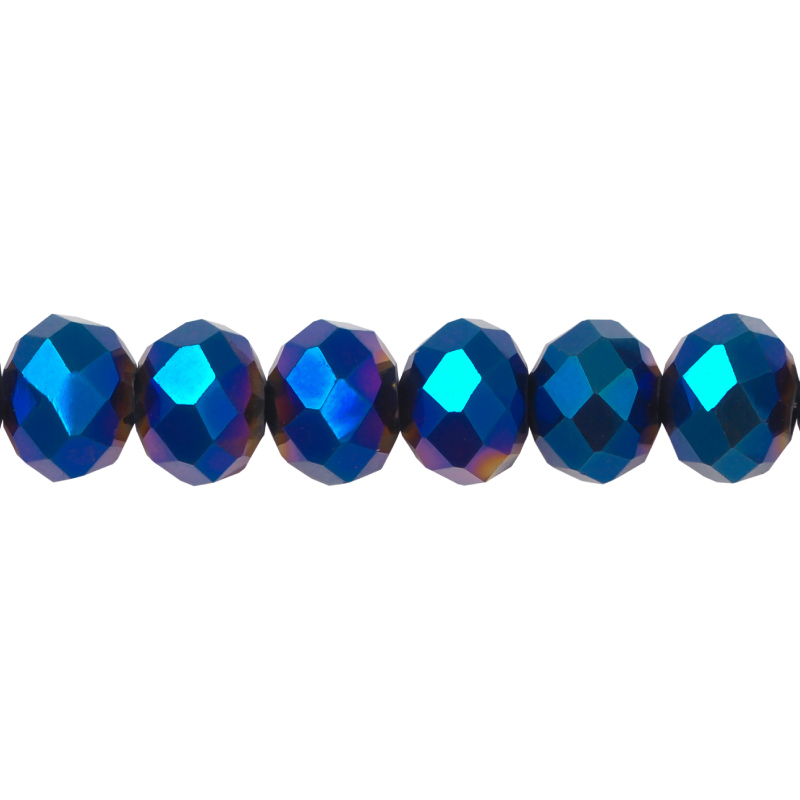 Murano rondela facetada 8mm metalic blue 96 x 69unds