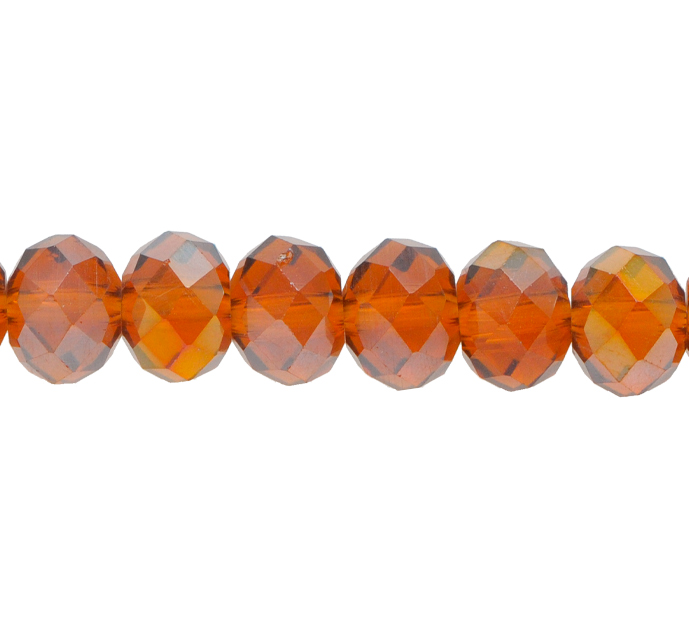 Murano rondela facetada 8mm smoked topaz 12AB x 72und