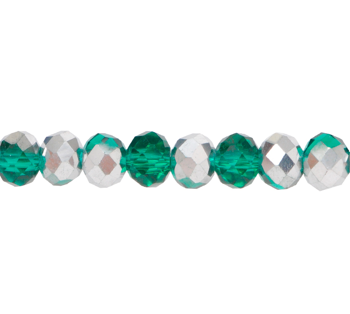 Murano rondela facetada 4mm emerald cal 402 x 145und