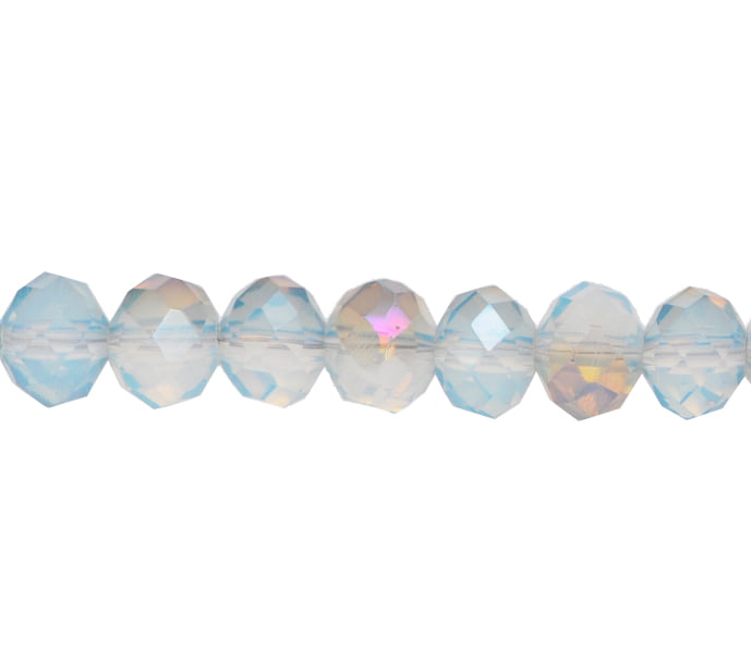 Murano rondela facetada 6mm opal blue 356 x 95und