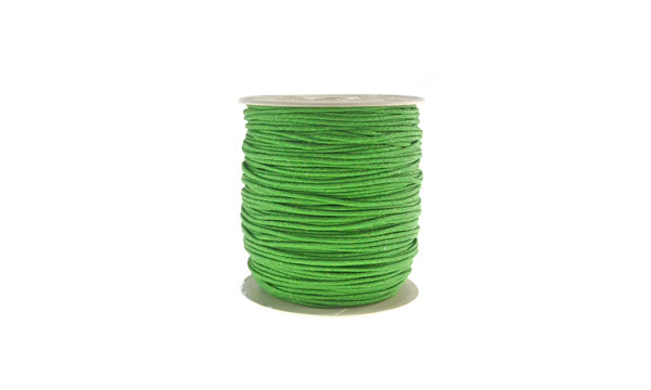 Cordon encerado 2mm verde rollox100mts