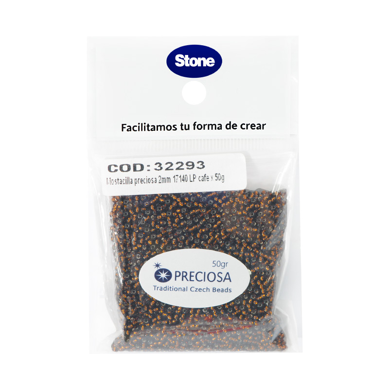 Mostacilla checa preciosa 2mm 17140 LP cafe x 50g