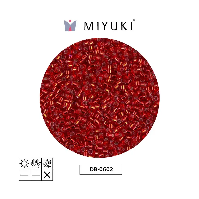 Miyuki delica 11/0 DB0602 red silver lined x 50g