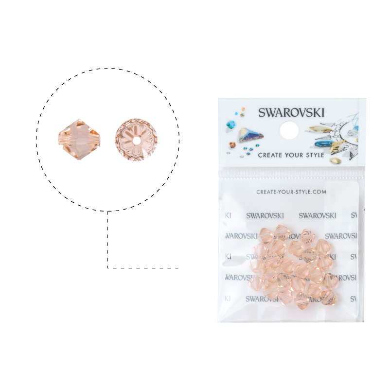 5328 swarovski rombo light peach 6mm x 24unds