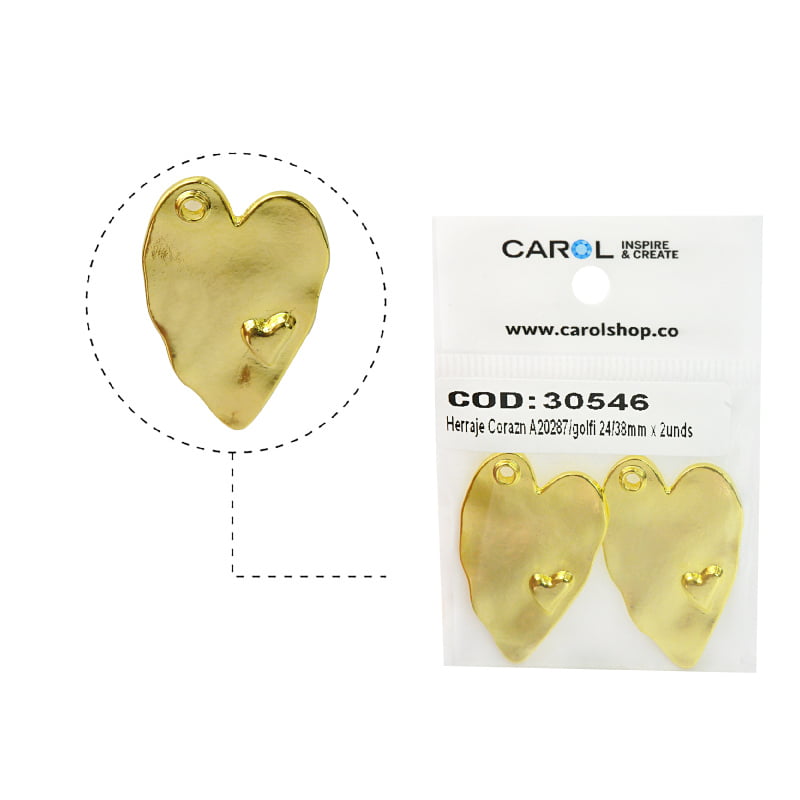 Herraje Corazon A20287/golfi 24/38mm x 2unds