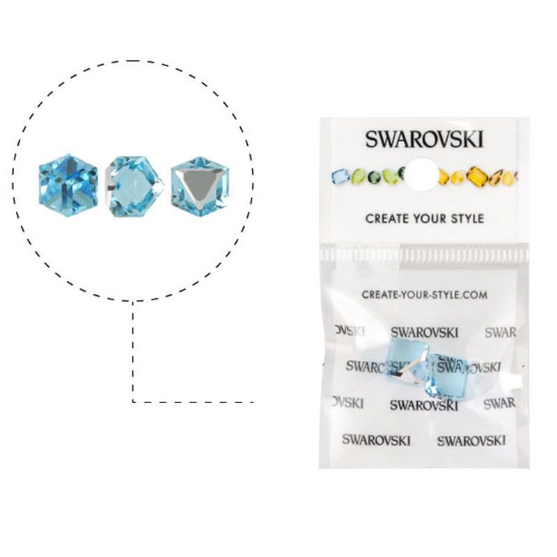 4841 swarovski cubo aquamarine CALVZ 8mm x 2unds