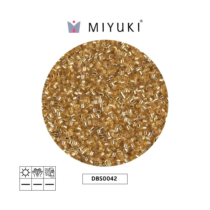 Miyuki delica 15/0 DBS0042 gold lined crystal x 5g