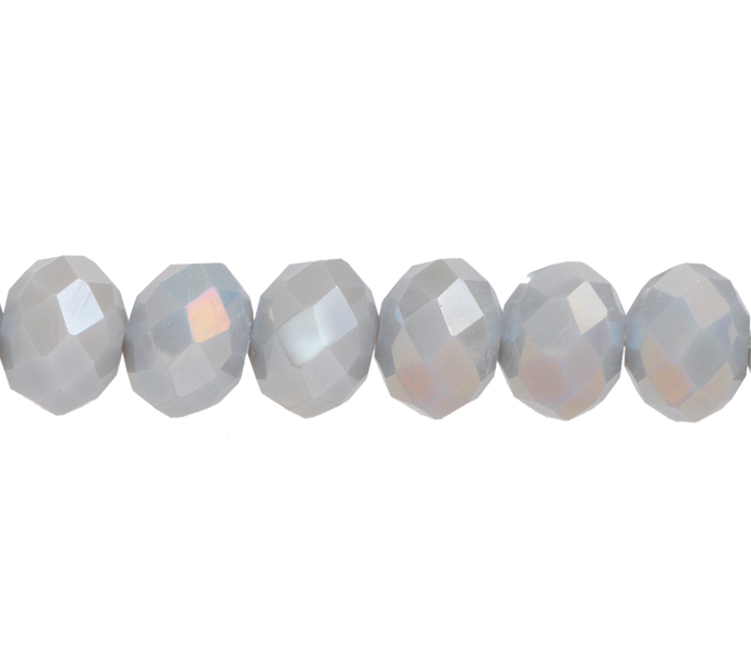 Murano rondela facetada 8mm light gray 70AB x 72und