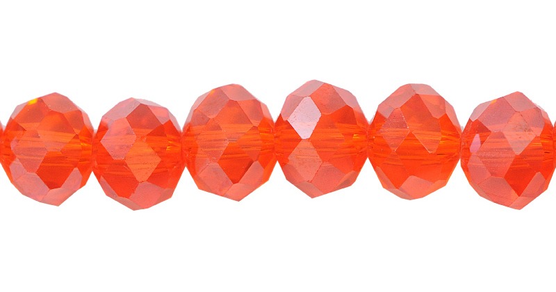 Murano rondela facetada 8mm light orange 36AB x 68unds