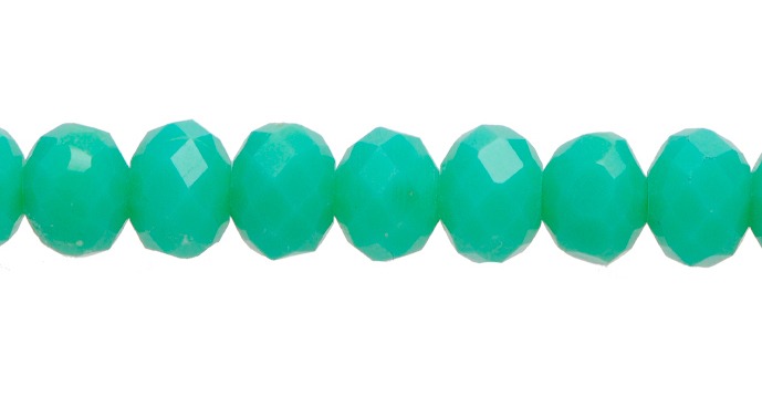 Murano rondela facetada 6mm green turquoise 76-1AB x 95und