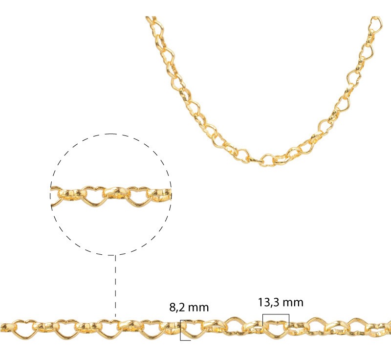 Cadena golfi corazon 5mm x m