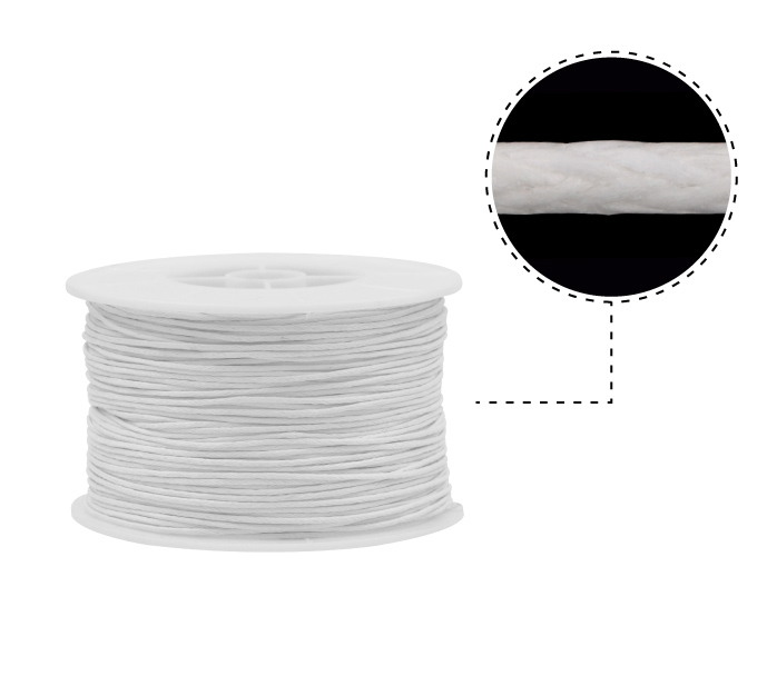 Cordon encerado 1mm 101 blanco rollo x 100m