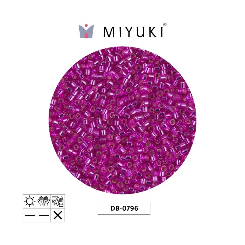 Miyuki delica 11/0 DB1340 silver lined bright fuchsia x 50gr