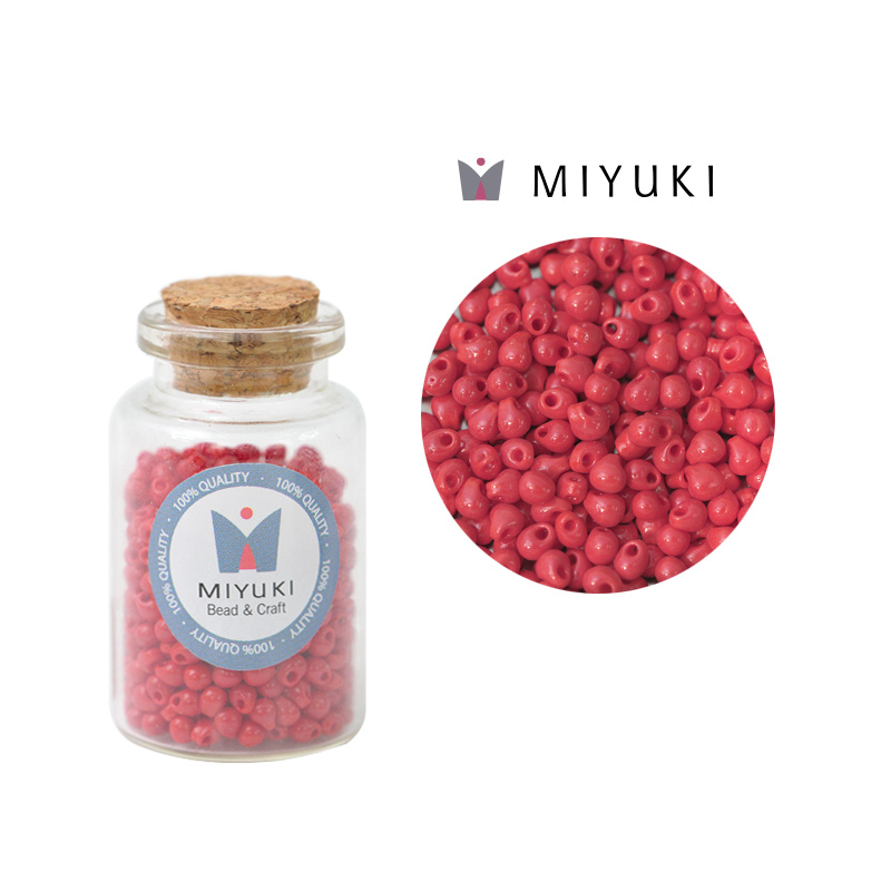 Miyuki drop beads 3.4mm DP0408 opaque red x 25g