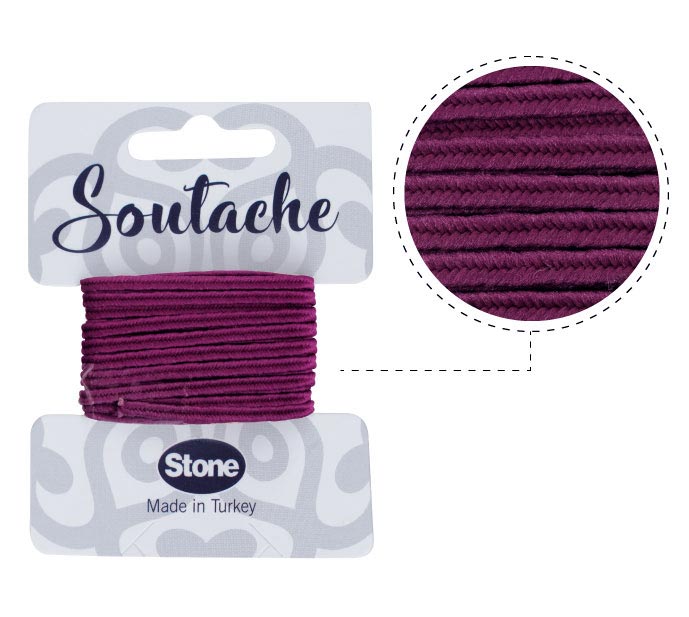 Cordon soutache 3mm magenta ST1450 x 2.5m