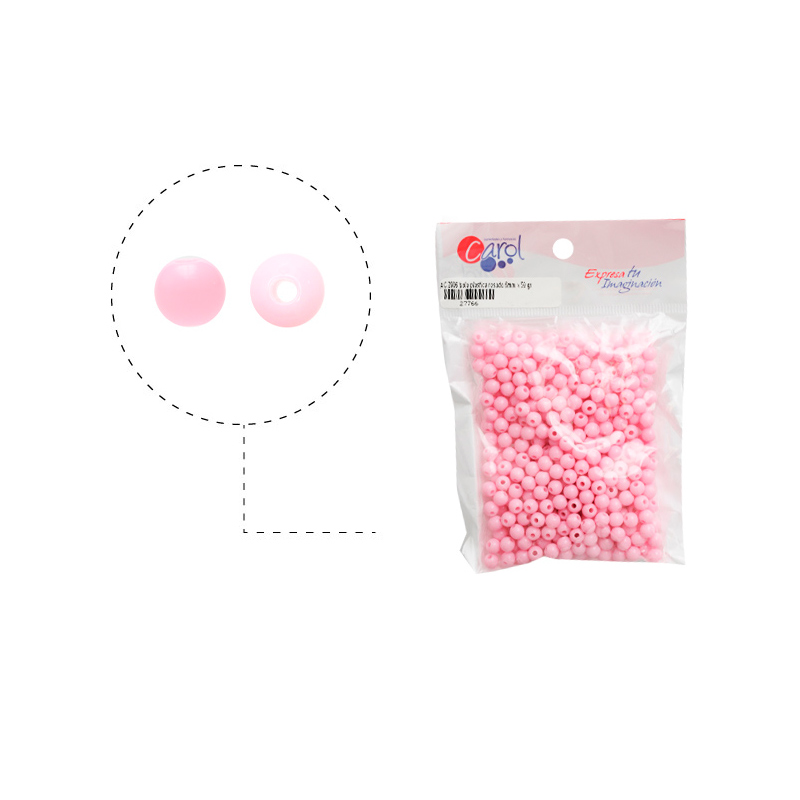 Acrilico 2006 bola plastica rosado 6mm x 50 gr