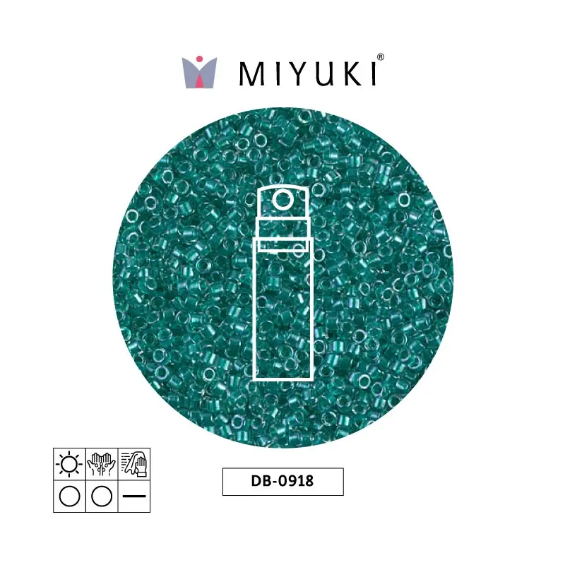 Miyuki delica 11/0 DB0918 sparkling dark aqua green lined crystal x 10g