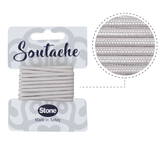 Cordon soutache 3mm silver gray ST1210 x 2.5m