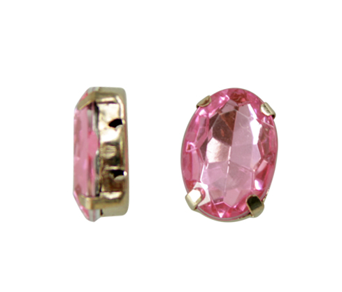 Acrilico K1022 oval con cono 10x14mm ligth rose 26 x und