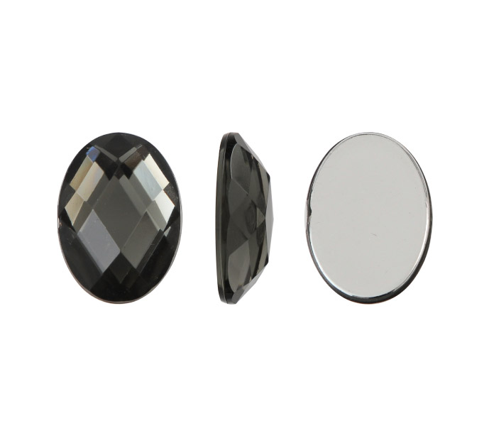 Acrilico K1029 oval plano 10x14 smoky quartz 27 x und