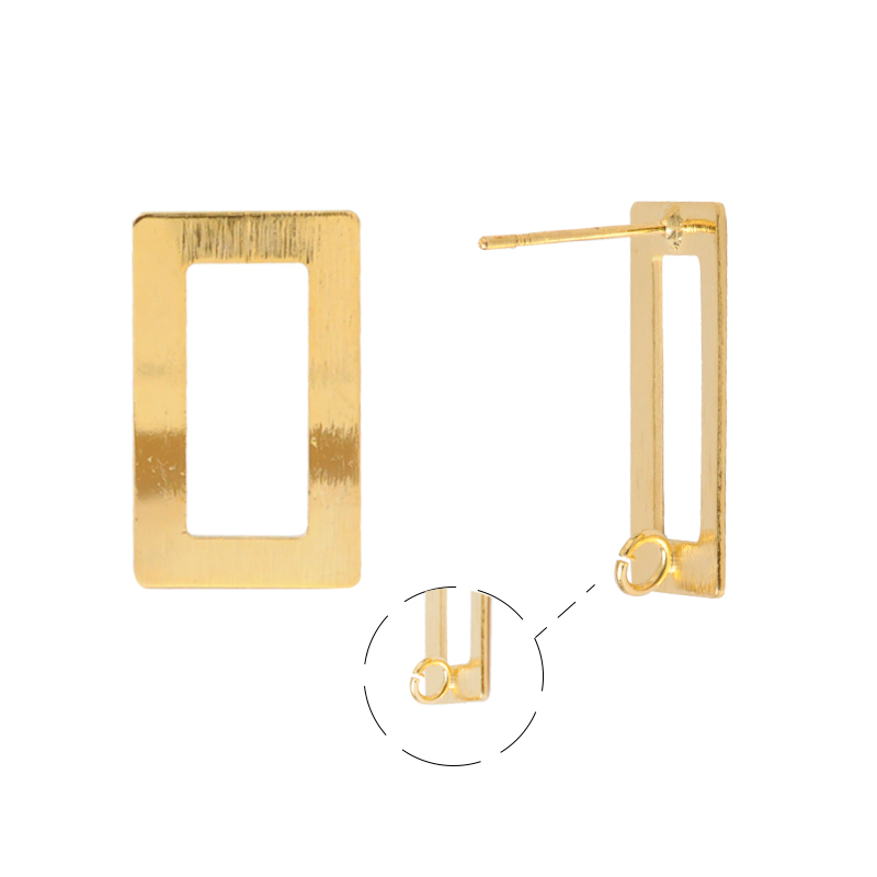 Aretes rectangular 13x22mm/Golfi x par