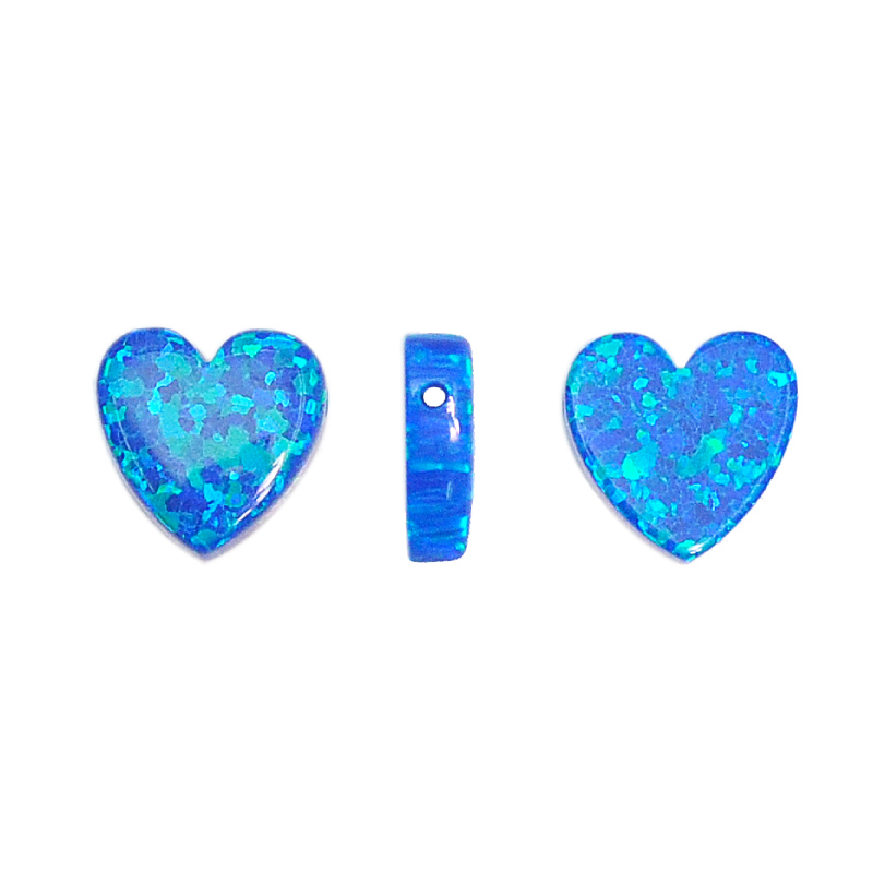 Corazon opal 10mm azul 50 x und