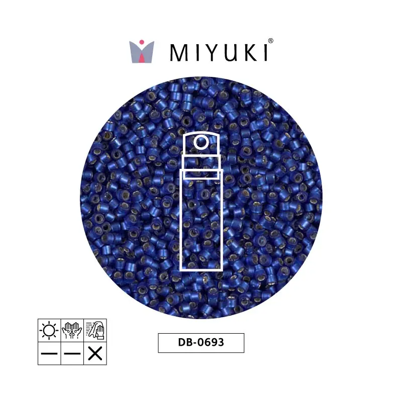 Miyuki delica 11/0 DB0693 frosted silver lined dusk blue x 10g