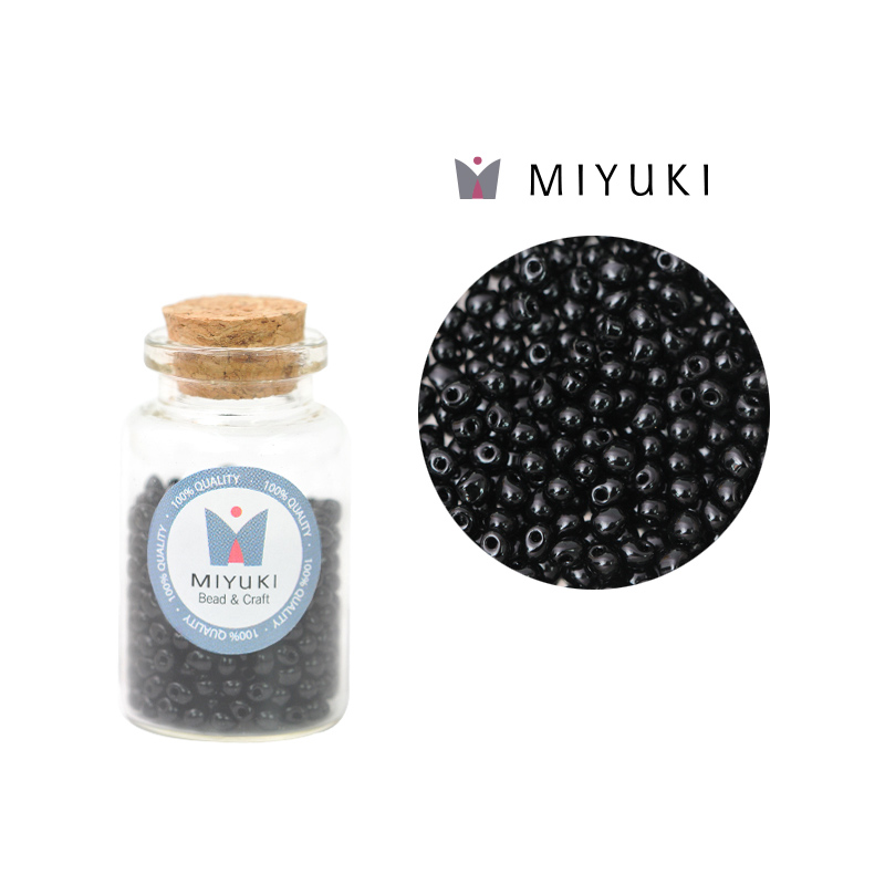 Miyuki drop beads 3.4mm DP0401 opaque black x 25g