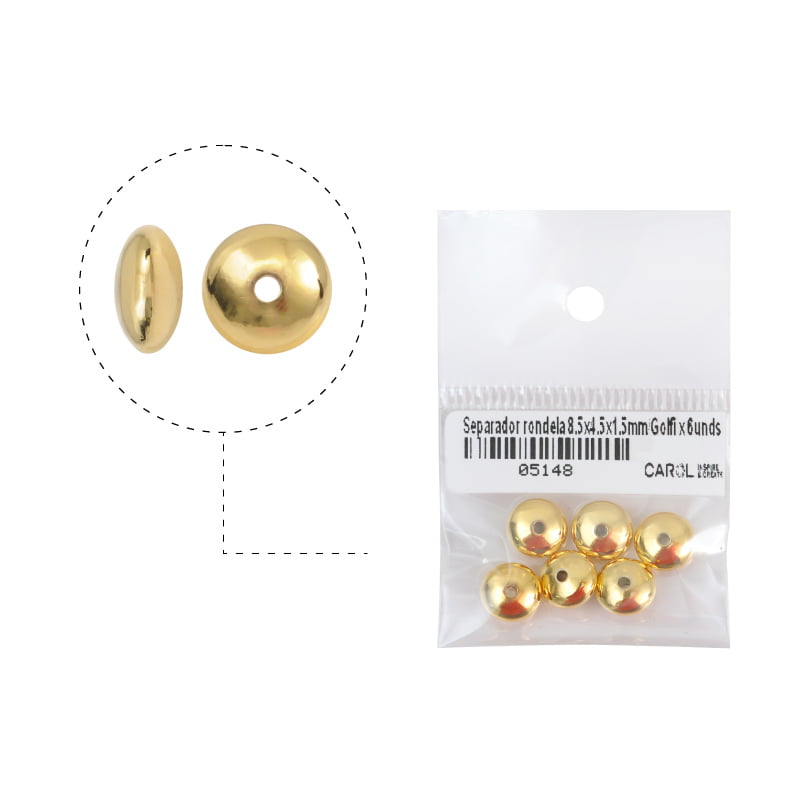 Separador rondela 8.5x4.5x1.5mm/Golfi x 6unds