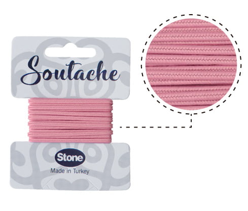 Cordon soutache 3mm mauve ST1370x 2.5m