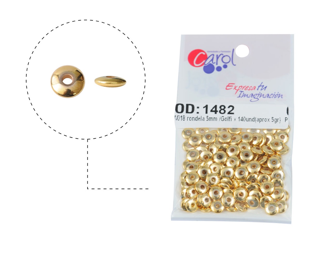 Plastimetal W018 rondela 5mm /Golfi x 5g (132und aprox)