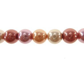 Perla vidrio 6mm mix rosas x 135und