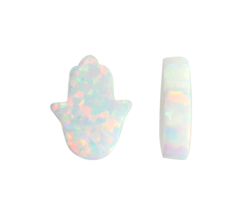 Mano hamsa opal 8x10mm blanco 17 x und