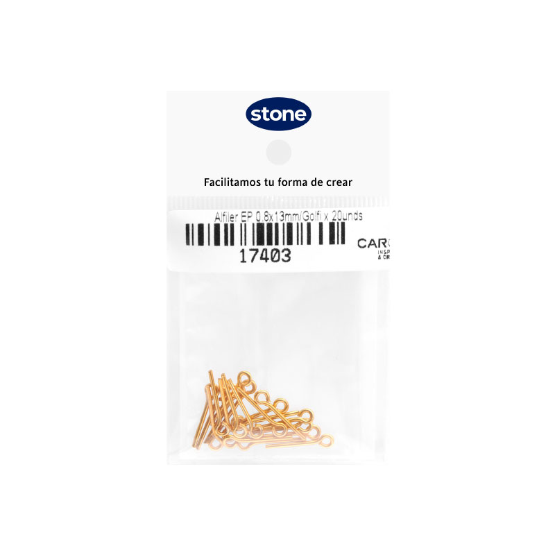 Alfiler eye pin 0.8x13mm/Golfi x 20unds