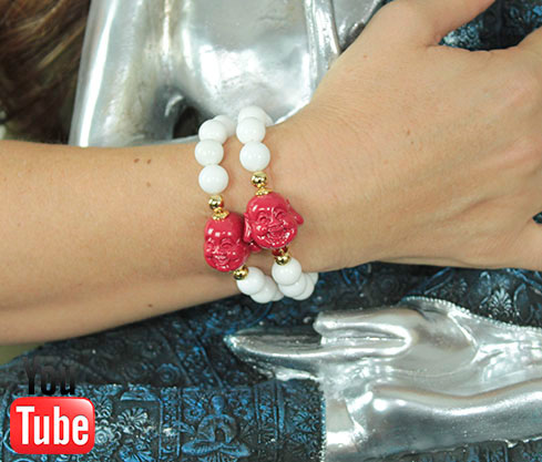 Kit pulsera dije buda y fossil blanco x und