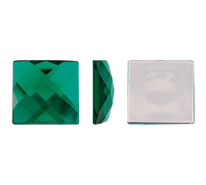 Acrilico K1026 cuadrado plano 25mm emerald 6 x und