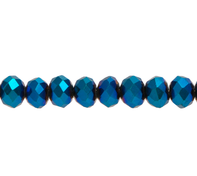 Murano rondela facetada 4mm metallic blue 96 x 125 unds