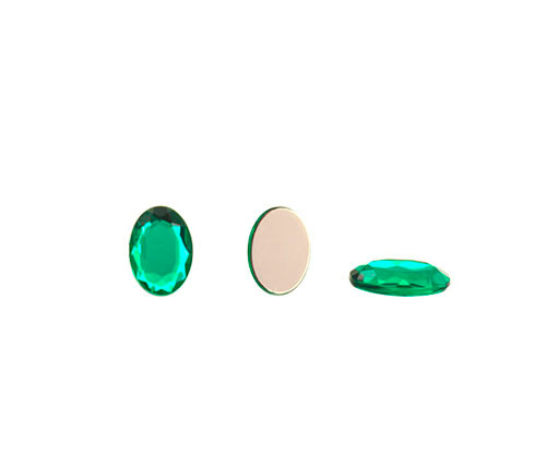 Acrilico K1023 oval plano 6x8mm emerald  6 x und