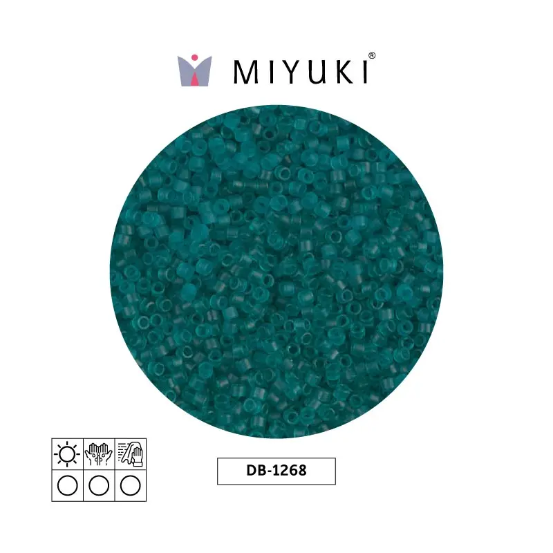 Miyuki delica 11/0 DB1268 matte transparent caribbean teal olive x 10g